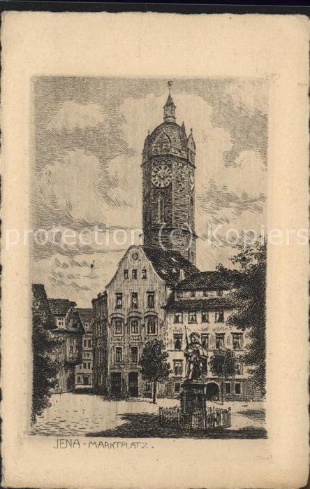 JENA  Thueringen Marktplatz Kuenstlerkarte Denkmal