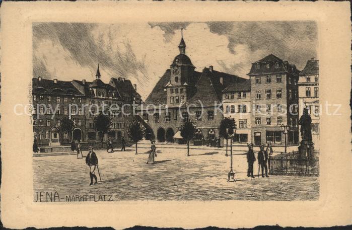 JENA  Thueringen Marktplatz Kuenstlerkarte