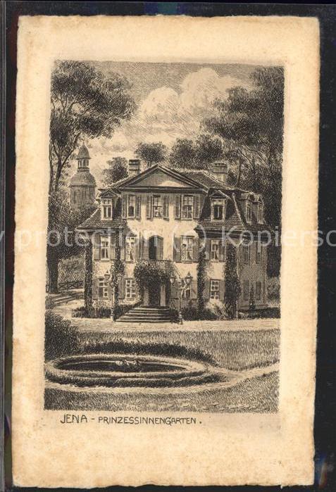 JENA  Thueringen Prinzessinnengarten Kuenstlerkarte