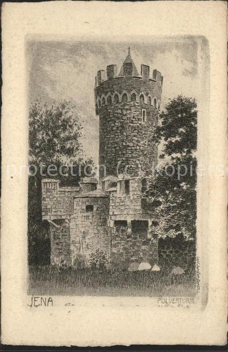 JENA  Thueringen Pulverturm Kuenstlerkarte