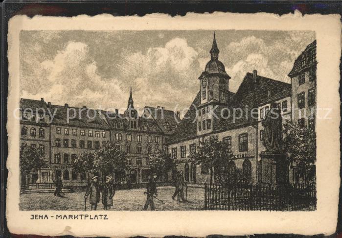 JENA  Thueringen Marktplatz Kuenstlerkarte