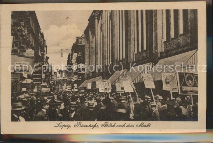 LEIPZIG Sachsen Petersstrasse mit Blick nach dem Markt