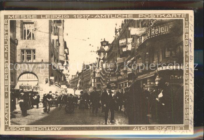 LEIPZIG Sachsen Grimmaischestrasse waehrend der Herbst-Messe 1917
