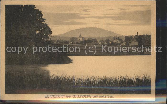 Wermsdorf Partie am Horstsee Blick zum Collmberg