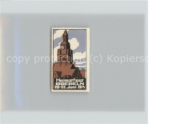 Doebeln Briefmarke Heimatfest 1914 Kirche