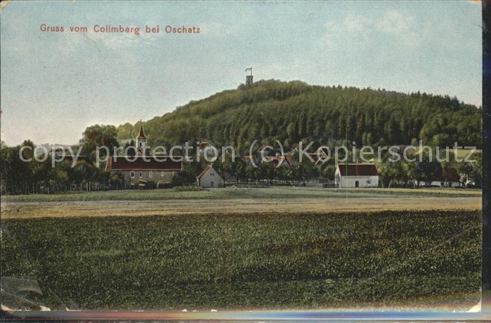 Collm Ortsansicht mit Kirche und Collmberg Au