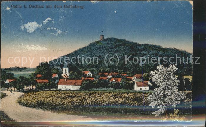 Collm Ortsansicht mit Kirche und Collmberg Au