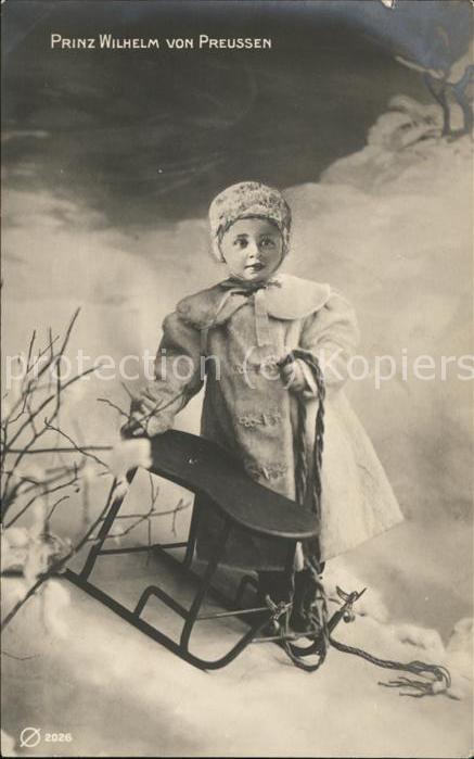 Schlitten Schnee Prinz Wilhelm von Preussen