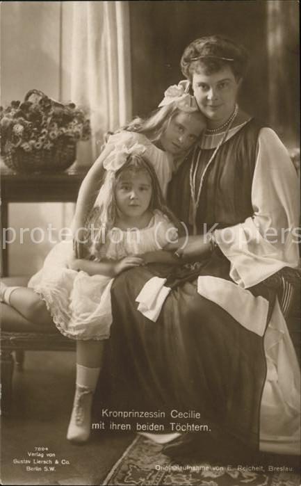 Adel Preussen Kronprinzessin Cecilie mit Töchtern