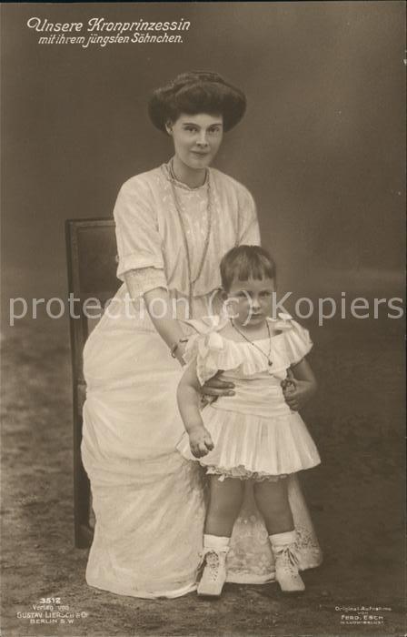 Adel Preussen Kronprinzessin mit Sohn