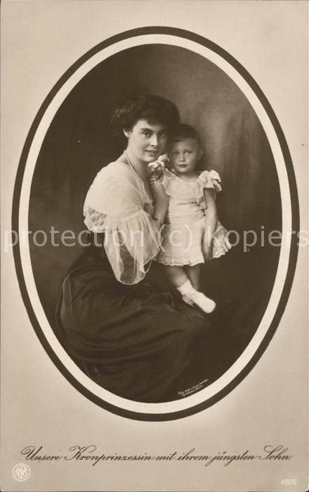 Adel Preussen Kronprinzessin Cecilie mit Sohn