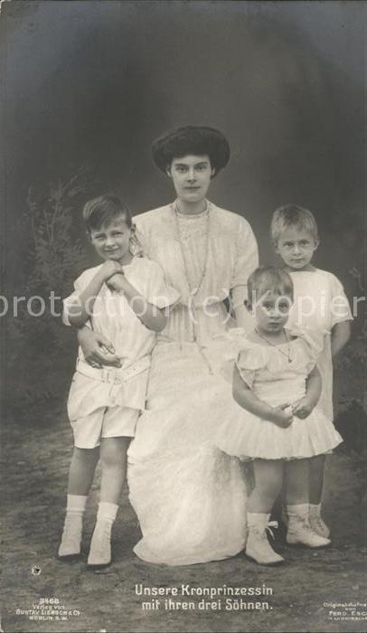 Adel Preussen Kronprinzessin Cecilie mit Söhne