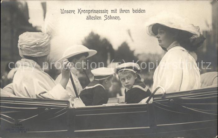Adel Preussen Kronprinzessin mit Söhne