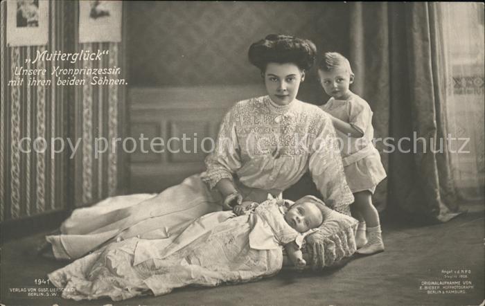 Adel Preussen Kronprinzessin Cecilie mit Söhne