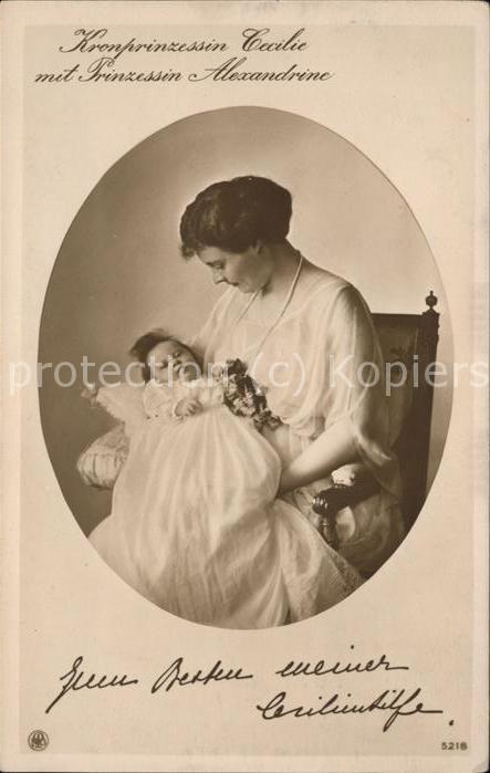 Adel Preussen Kronprinzessin Cecilie Prinzessin Alexa