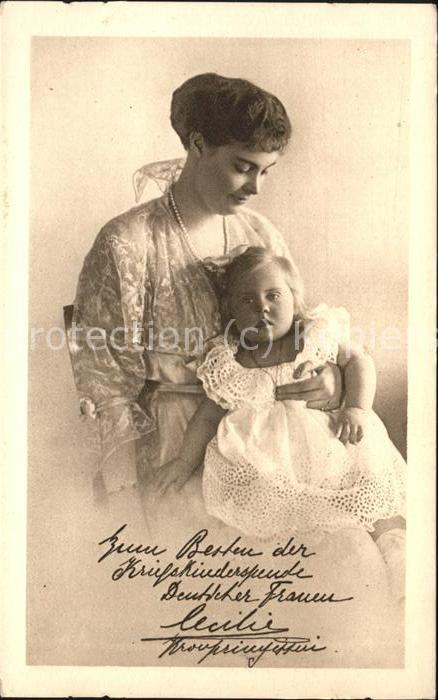 Adel Preussen Kronprinzessin Cecilie Kriegskinderspen