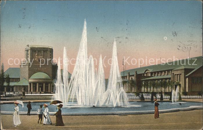 Ausstellung Baufach Leipzig 1913 Leuchtspringbrunnen Halle für Raumkunst