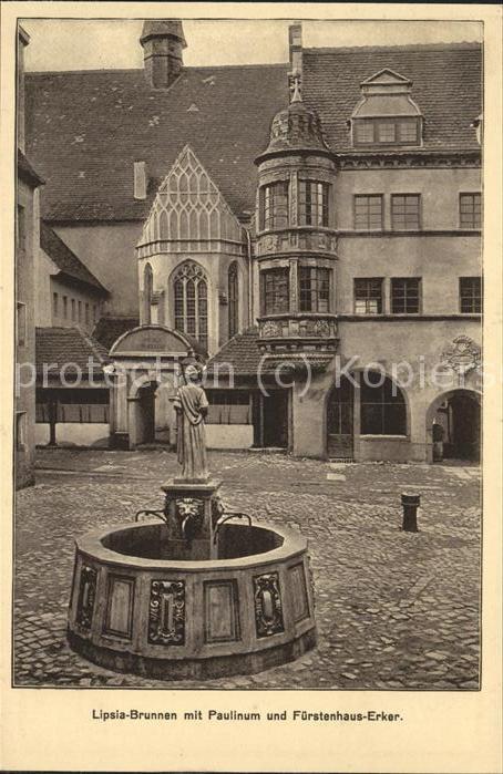 Ausstellung Baufach Leipzig 1913 Lipsia-Brunnen Paulinum Fuerstenhaus-Erker