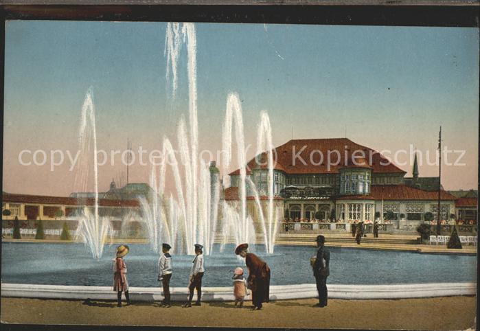 Ausstellung Baufach Leipzig 1913 Leuchtspringbrunnen Hauptrestaurant