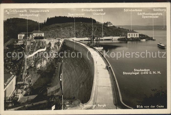 Staudamm Pumpspeicherkraftwerk Kl. Bleiloch Staubecken