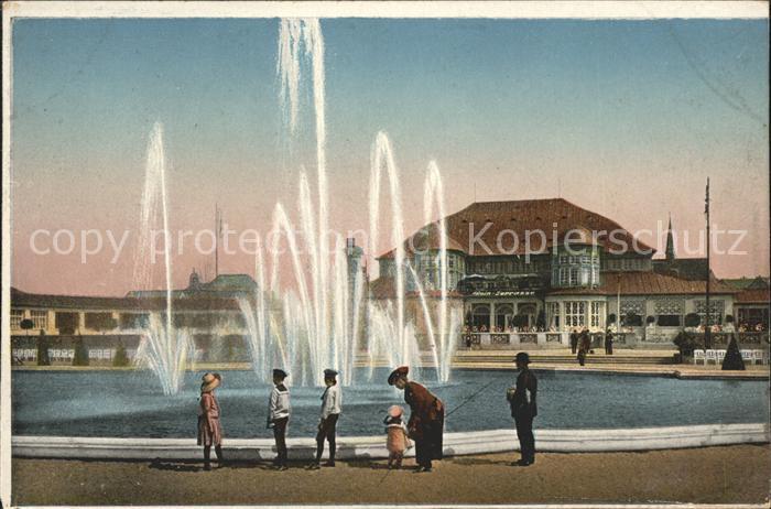 Ausstellung Baufach Leipzig 1913 Leuchtspringbrunnen Hauptrestaurant