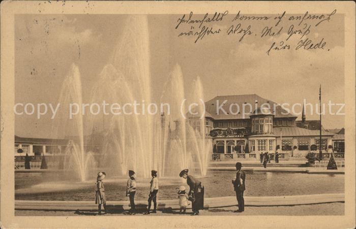 Ausstellung Baufach Leipzig 1913 Leuchtspringbrunnen Hauptrestaurant