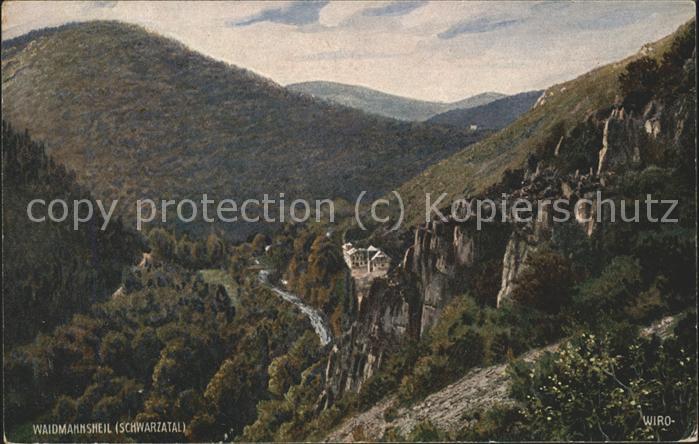 Verlag WIRO Wiedemann Nr. 2495 B Schwarzatal Hotel Waidmannsheil