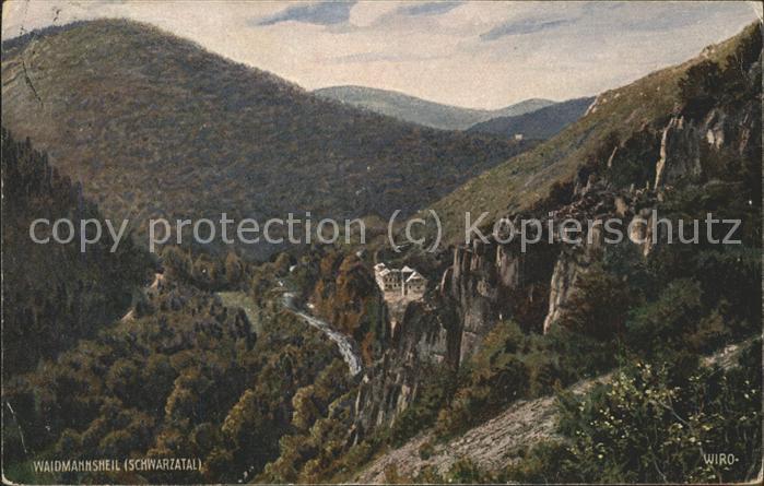 Verlag WIRO Wiedemann Nr. 2495 B Schwarzatal Hotel Waidmannsheil