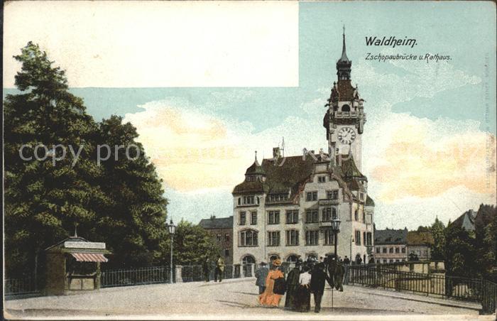 Waldheim Sachsen Zschopaubrücke u.Rathaus