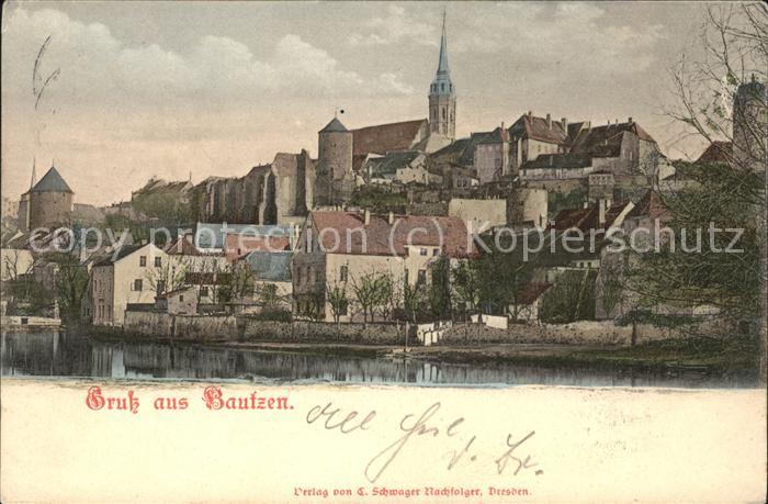 Bautzen Sachsen Altstadt Wasserkunst Turm Kirche Spree