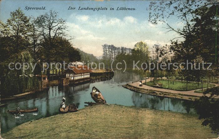 Luebbenau Spreewald Landungsplatz Wasserstrasse Kahn Kaupe Feldpost