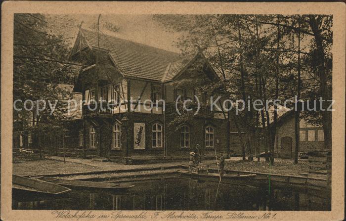 Wotschofska HO Gaststaette Waldhotel Restaurant Anlegestelle Wasserstrasse Kahn