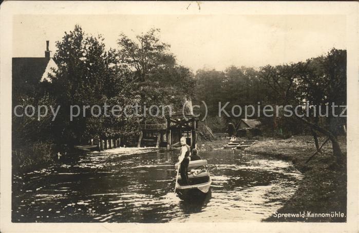 Kannomuehle Spreewald Wasserstrasse Kahn Schleuse