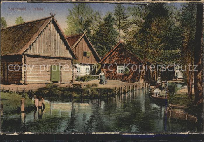 Lehde Dorfstrasse Wasserstrasse Kahn Kaupe