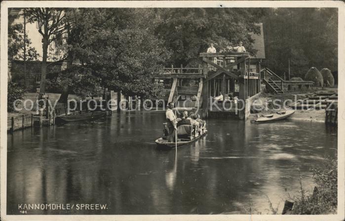 Kannomuehle Spreewald Wasserstrasse Schleuse Kahn
