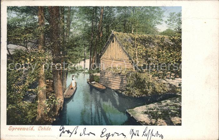 Lehde Dorfstrasse Wasserstrasse Kahn Kaupe