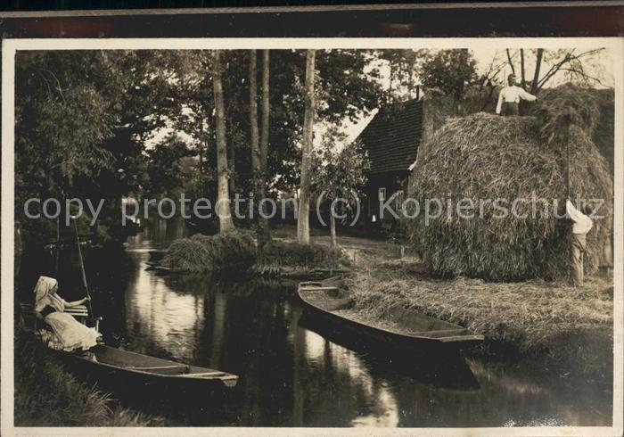 Lehde Dorfstrasse Wasserstrasse Kahn Bauernge