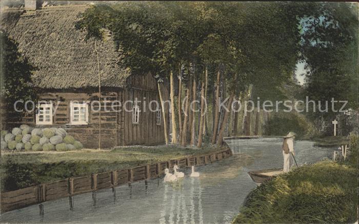 Lehde Dorfstrasse Wasserstrasse Kahn Bauernge