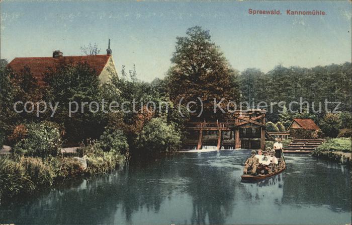 Kannomuehle Spreewald Wasserstrasse Kahn Schleuse
