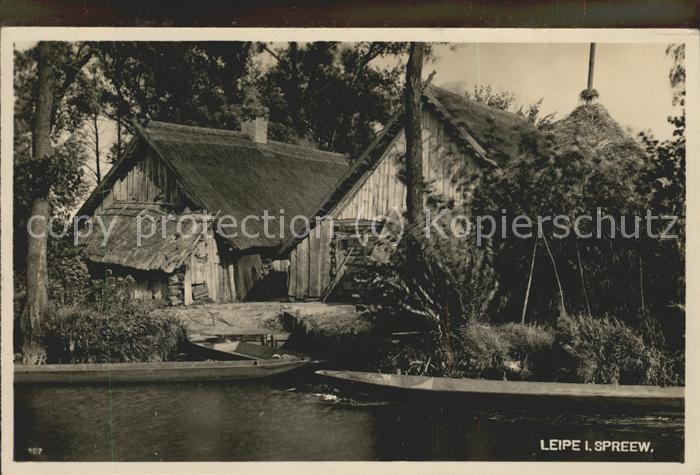 Leipe Dorfpartie Wasserstrasse Kahn Bauerngeh