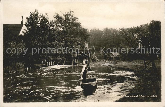 Kannomuehle Spreewald Wasserstrasse Kahn Schleuse