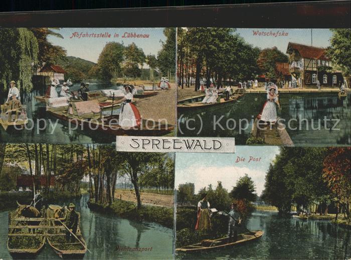 Luebbenau Spreewald Kahn Abfahrtsstelle Wasserstrasse Wotsc