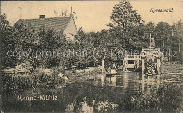 Kannomuehle Spreewald Wasserstrasse Kahn Schleuse