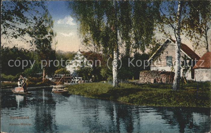 Kannomuehle Spreewald Wasserstrasse Kahn Schleuse Kaupe