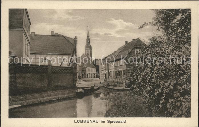 Luebbenau Spreewald Kahn Anlegestelle Wasserstrasse Kirche