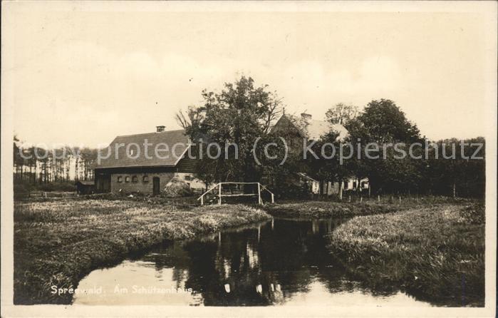 Luebbenau Spreewald Partie am Schuetzenhaus Wasserstrasse Kaupe