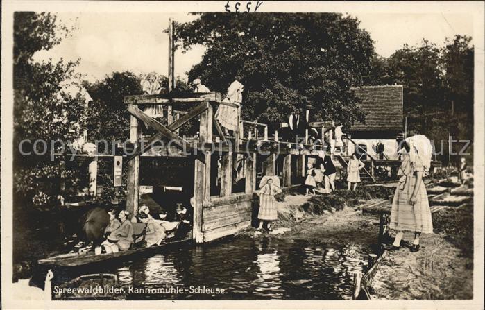 Kannomuehle Spreewald Wasserstrasse Kahn Schleuse