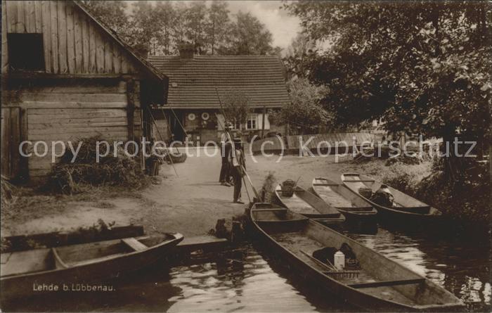 Lehde Dorfpartie Wasserstrasse Kahn Serie Spr