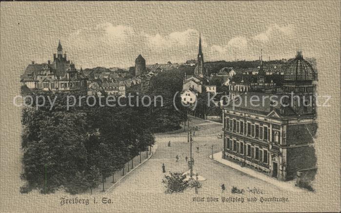 Freiberg Sachsen Blick ueber Postplatz u.Hornstrasse
