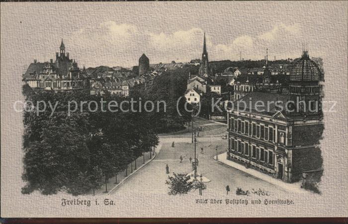 Freiberg Sachsen Blick über Postplatz u.Hornstrasse
